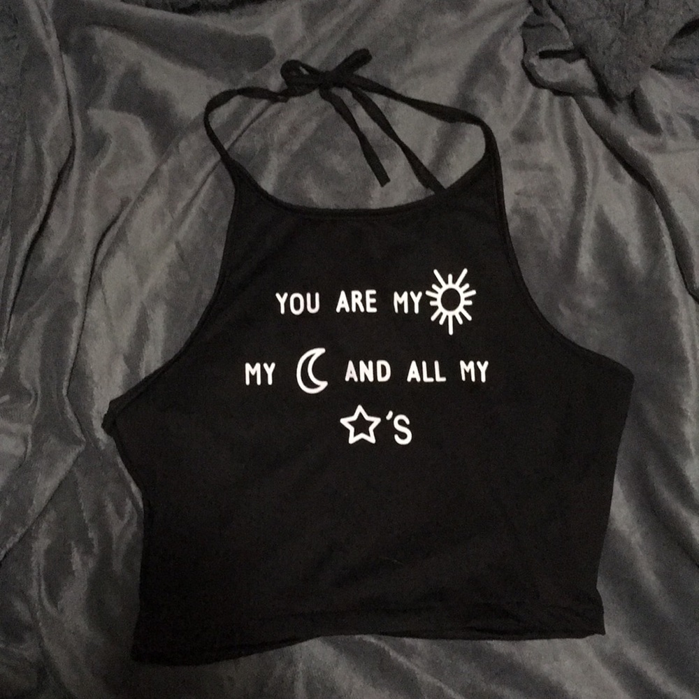 Cropped celestial halter top